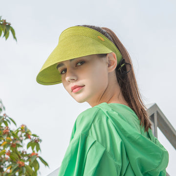 Women's Wide-Brim Roll-up Foldable Straw Hat UPF 50+